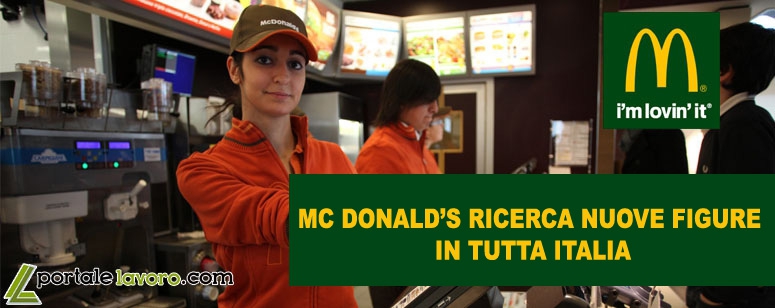 MCDONALD’S RICERCA NUOVE FIGURE